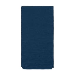 A navy blue linen towel with a simple, textured finish. It has no visible branding or patterns.