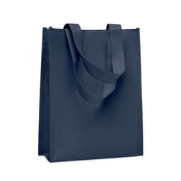 A tote bag in navy blue with two sturdy straps and a simple design. It has no visible logos or branding.