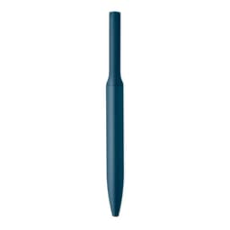A blue pen with a smooth, streamlined design, featuring a cap that covers the writing tip.