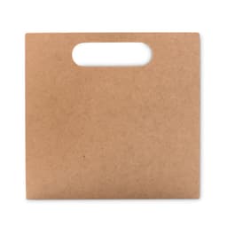 A brown folder with a handle, made of sturdy material, suitable for carrying documents.