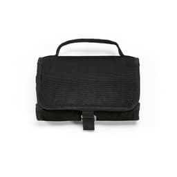 A black roll-top cooler made from rPET featuring a metal G hook and a sturdy handle. The product has a logo.