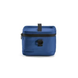 A cooler bag in blue with a black zipper and a top handle for easy carrying. Features thermo-injected zippers.