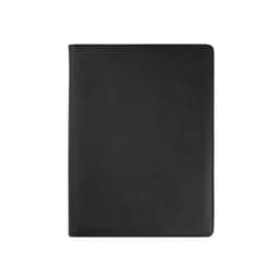A black A4 folder with a zipper closure, featuring a notepad with 64 FSC® sheets and a logo.