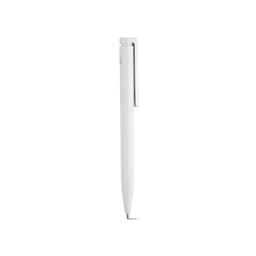 A blue pen with a smooth design and a clip, featuring a logo on its body.