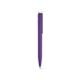 A purple pen with a silver clip, featuring a logo. The pen uses Dokumental® Ink in a 0.5mm tip.