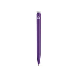 A purple pen with a sleek design and a branding logo at the top.