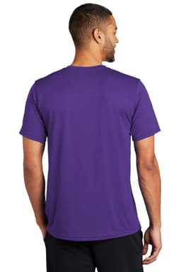 A purple Nike Team rLegend Tee, featuring short sleeves and a back view, with a branding logo.