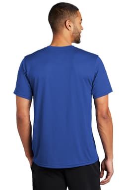 A blue Nike Team rLegend Tee featuring a plain design and a visible logo on the garment.