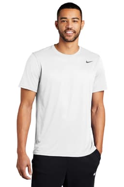 A grey Nike Team rLegend Tee featuring a round neck and short sleeves. The shirt has a logo on the front.