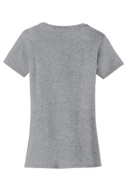 A grey women's t-shirt with a fitted design and short sleeves, featuring a brand logo on the back.