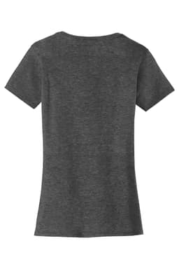 A grey ladies' t-shirt featuring a fitted design and short sleeves, with a logo on the back.
