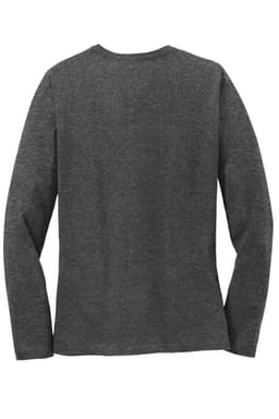 A grey long sleeve t-shirt with a plain back design, featuring a logo or branding.