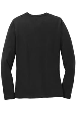 A black long sleeve tee with a simple, classic design and a logo on the back.