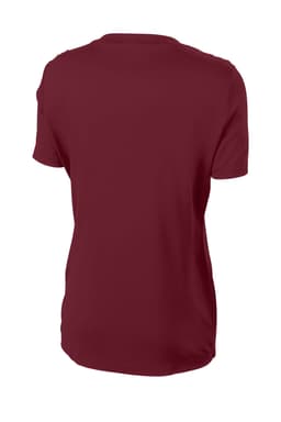 A maroon Sport-Tek Ladies PosiCharge Competitor Tee with a simple, unadorned back design and short sleeves.