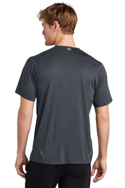 A grey t-shirt, the OGIO ENDURANCE Pulse Crew, featuring a logo, viewed from the back.