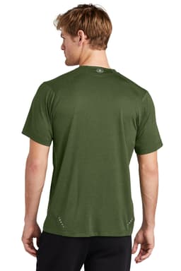 A green OGIO ENDURANCE Pulse Crew t-shirt, featuring a logo, shown from the back.