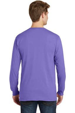 A long sleeve tee in purple, featuring a simple back design and made from soft fabric.