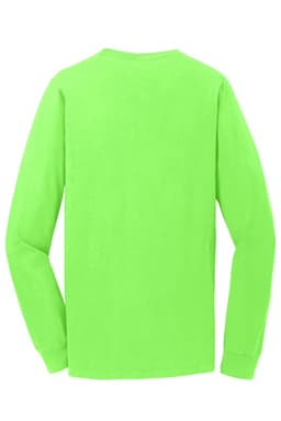 A bright green long sleeve tee with a simple design and no visible logos or text.