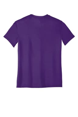 A purple youth performance tee featuring a standard t-shirt design and branding on the back.