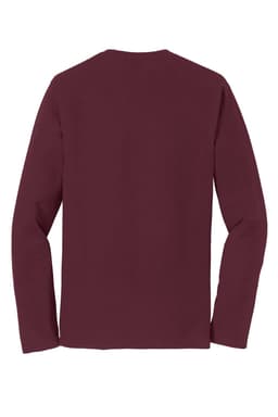 A maroon long sleeve t-shirt with a simple design and no visible branding on the back.