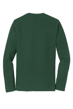 A long sleeve t-shirt in dark green with a plain back. The shirt features a logo or branding.