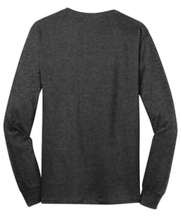 A long sleeve, core cotton tee in a dark grey colour, featuring a simple design and no visible branding.