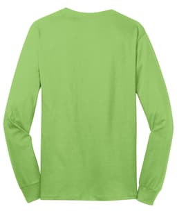 A long sleeve tee in bright green with a plain back and no visible logos or designs.