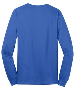 A long sleeve t-shirt in vibrant blue with a plain back and branded logo.