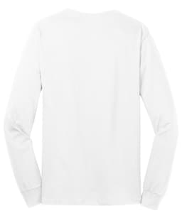 A white long sleeve core cotton tee with no visible branding or design on the back.
