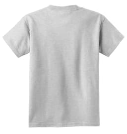 A grey youth t-shirt with a plain back and no visible branding.