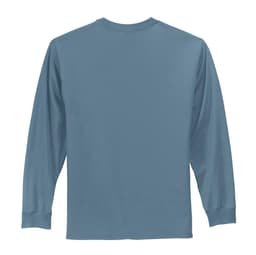 A long sleeve essential tee in a soft blue colour, featuring a simple design and no visible front detail.