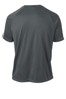 A grey Sport-Tek Colorblock PosiCharge Competitor Tee featuring a logo on the back.