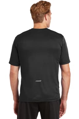 A black Sport-Tek PosiCharge Elevate Tee displayed on a model from the back, featuring a subtle logo.