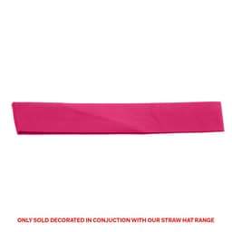 A pink cotton hatband featuring a logo, designed as a clothing accessory.