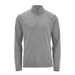 A grey Men's Mesa 1/4 zip pullover with long sleeves and a zip up collar. The pullover features a logo on the front.