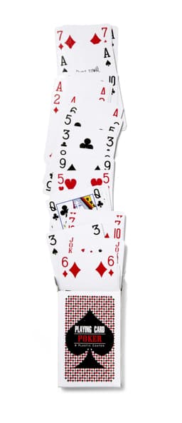 Cardboard box with playing cards
