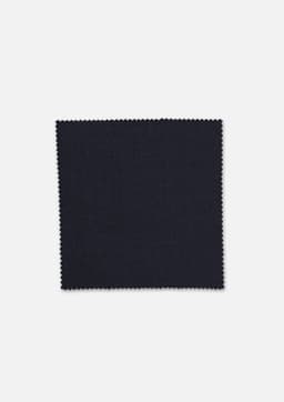 A dark navy fabric swatch, featuring a textured weave, suitable for jackets or suiting.