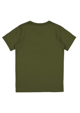 A green short sleeve tee for kids featuring a plain back design and no visible branding.