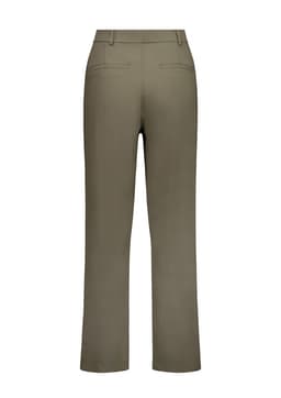 A pair of women's soft stretch pants in khaki, featuring a straight leg and back pockets.