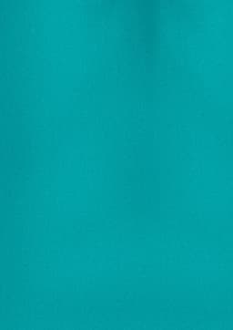 A plain short sleeve shirt in a vibrant teal colour with a logo visible.