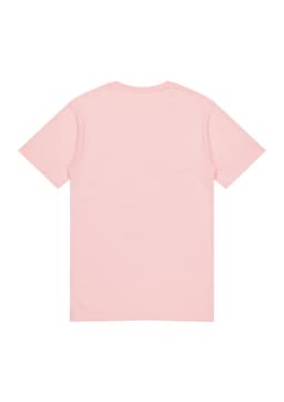 A pink short sleeve T-shirt with a simple design and no visible logos or text.