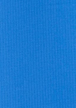 A blue, textured fabric suitable for a men's outdoor long sleeve shirt, featuring a subtle ribbed pattern.