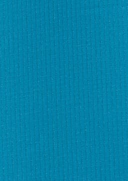 A solid turquoise fabric featuring a textured ribbed design, suitable for a long sleeve shirt.