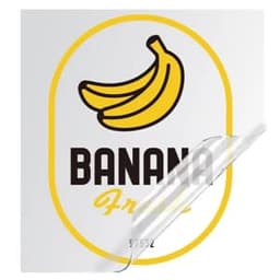 A custom transfer sticker featuring bananas, with a yellow and black design on a white background.