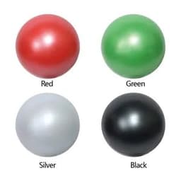 Four jewel stress balls in red, green, silver, and black colours, each with a smooth, glossy finish.