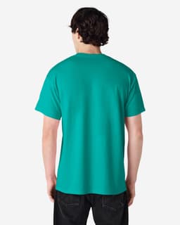 A teal Gildan Ultra Cotton adult T-shirt, viewed from the back, featuring short sleeves and no visible logos.