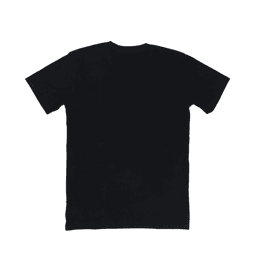 A black T-shirt with a plain back design. The shirt has no visible logos or branding.