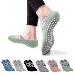 Snazzy Yoga Socks in a variety of colours, featuring a non-slip sole and a stylish design with straps.