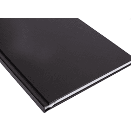 A black A5 weekly diary with a smooth cover and a silver edge, featuring a simple design.
