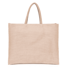 A blush-coloured Juco bag with two handles and a simple, minimalist design, featuring a logo.